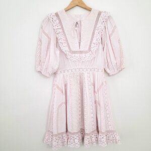 Zimmermann Ruffle Cotton Eyelet Lace Dress 1 6